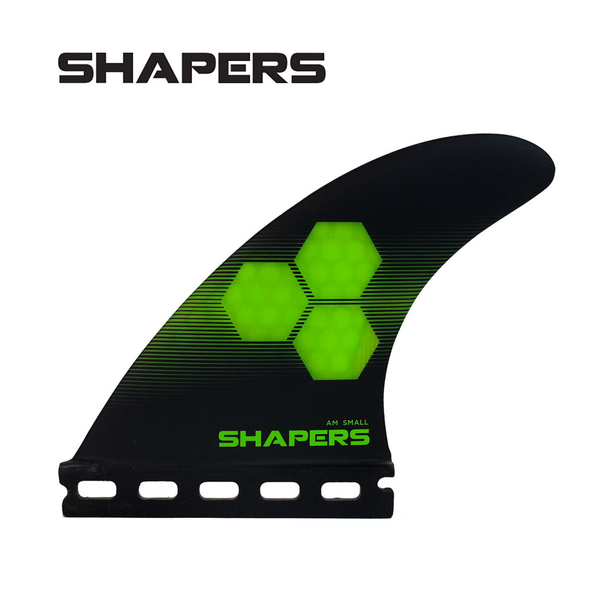 シェイパーズ トライフィン アルメリック サーフボード AM Core-Lite Thruster Set - Small 3fins ブラック/イエローグリーン 人気ブランド SHAPERS