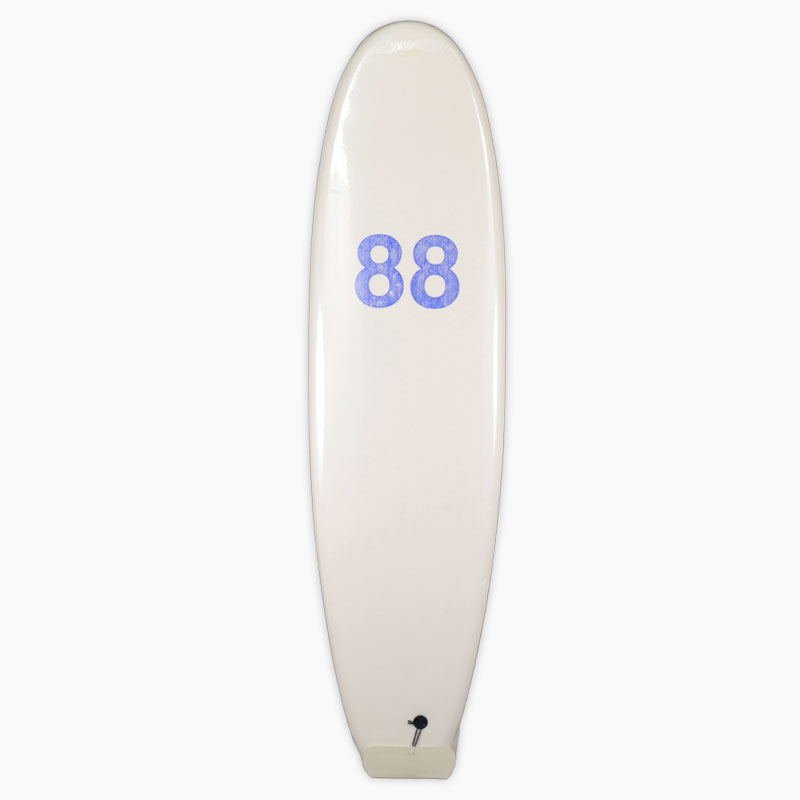 88 SURFBOARDS エイティーエイトサーフボード White/Yellow Shingle Fin ホワイト/イエロー 7'0'' シングルフィン ソフトボード フィン付き