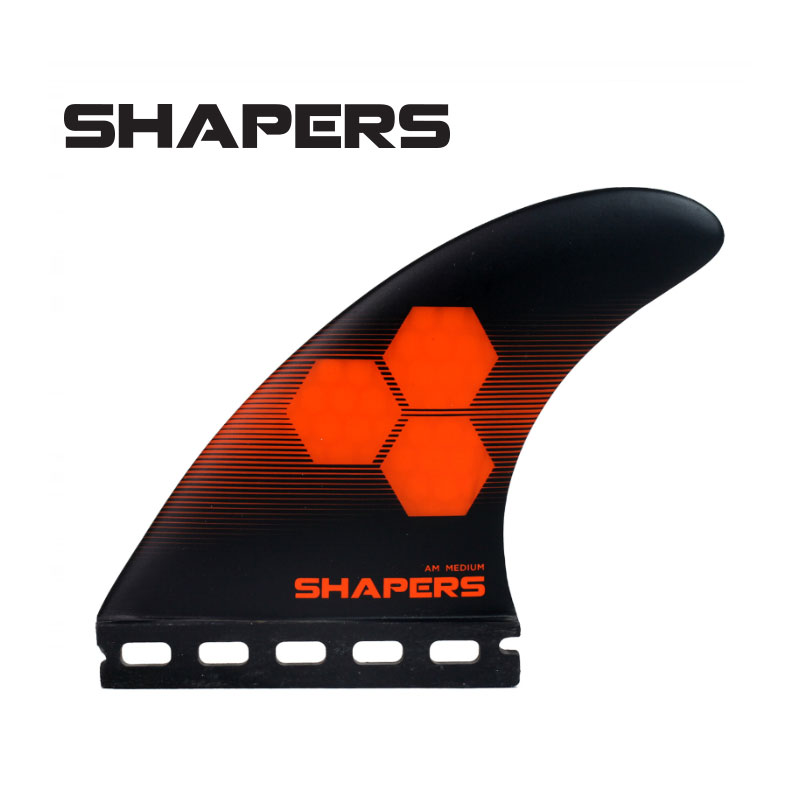 シェイパーズ トライフィン アルメリック サーフボード AM Core-Lite Thruster Set - Medium 3fins ブラック/オレンジ 人気ブランド SHAPERS