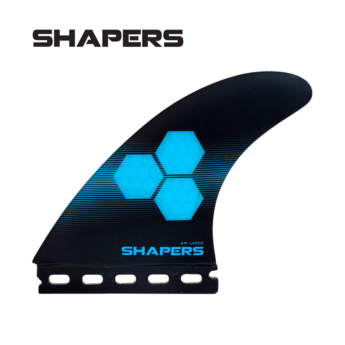 シェイパーズ トライフィン アルメリック サーフボード AM Core-Lite Thruster Set - Large 3fins ブラック/ブルー 人気ブランド SHAPERS